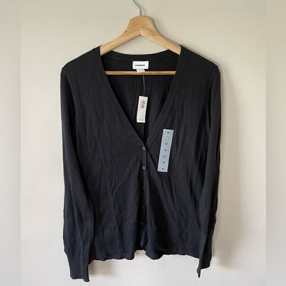 Old Navy Women’s Cardigan Sweater Black Long Sleeve Light Weight Size Medium - Picture 2 of 8
